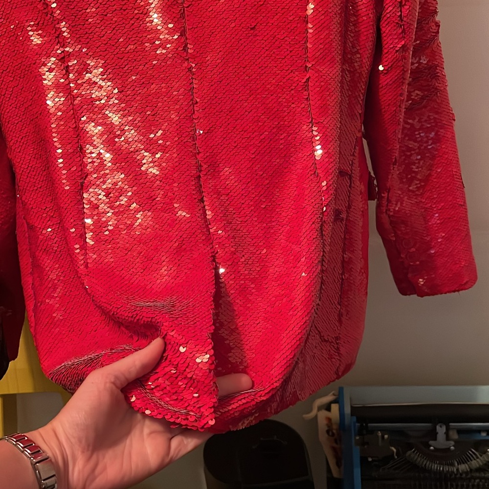 Red Sequin Blazer - Picture 2 of 10
